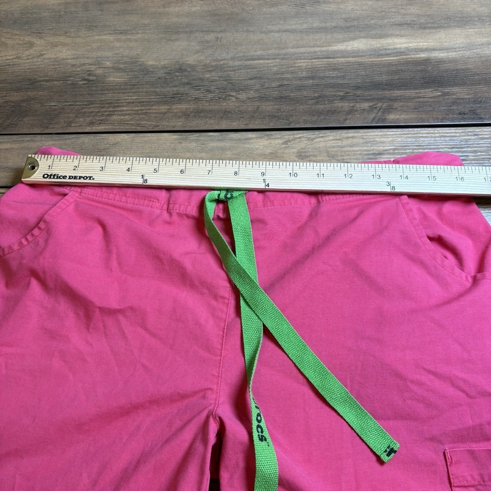 Crocs Womens M Pink Scrub Pants Medical Nursing Y2K Cargo Cotton Blend - Picture 11 of 16